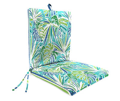 Highway Turquoise Tropical & Stripe Reversible Outdoor Chair Cushion