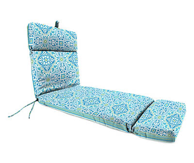 Ferb Turquoise Medallion & Stripe Reversible Outdoor Chaise Lounge Cushion