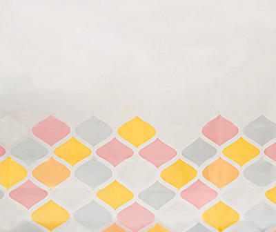 Gray, Yellow & Pink Ashley Arabesque PEVA Shower Liner