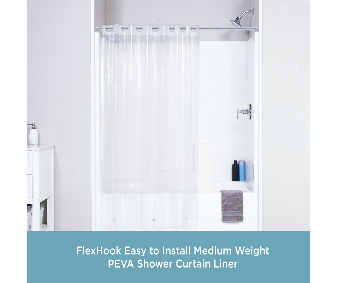 Kenney Clear FlexHook Medium-Weight PEVA Shower Liner | Big Lots