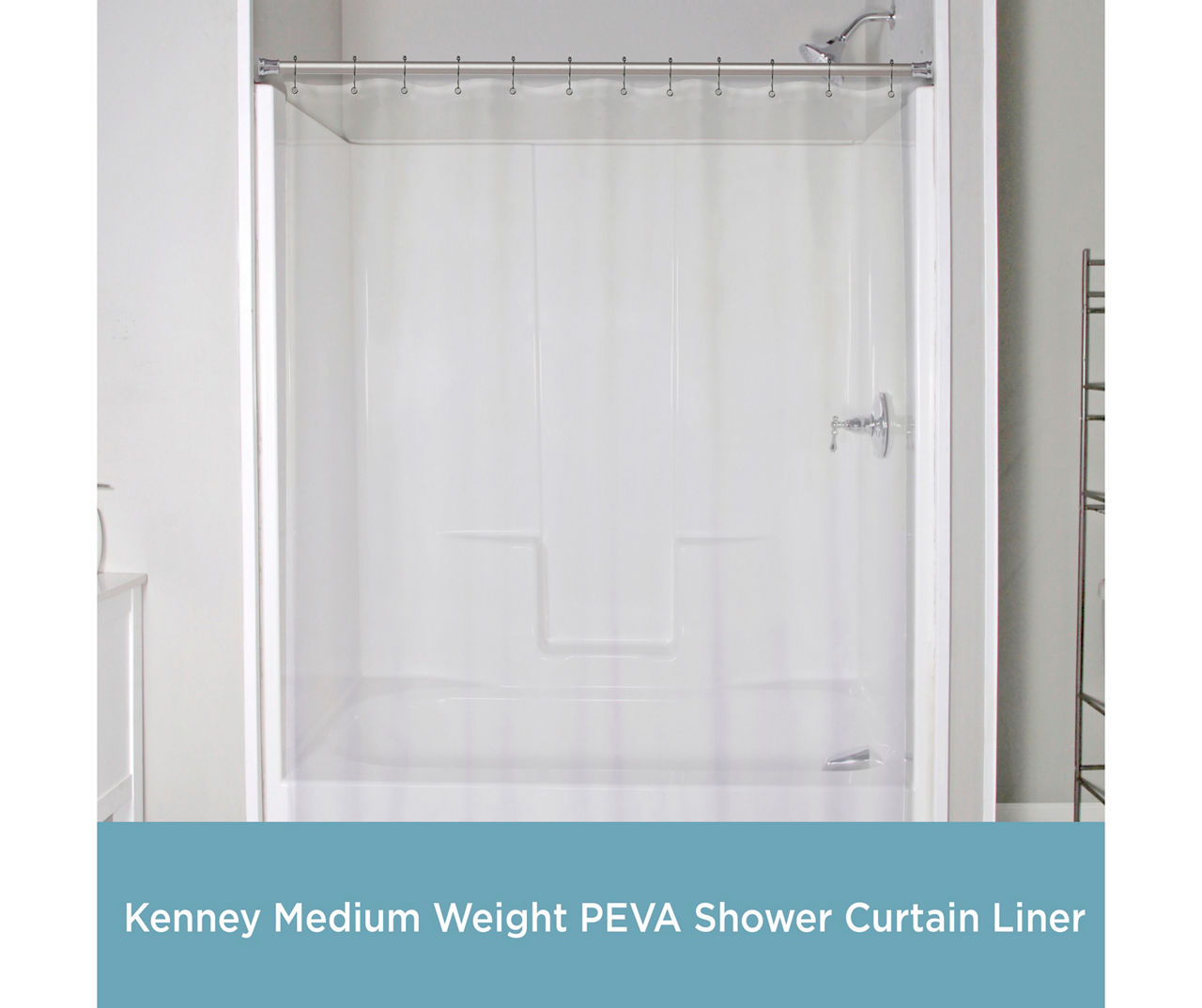 Kenney Clear Medium-weight Peva Shower Liner, 2-pack 