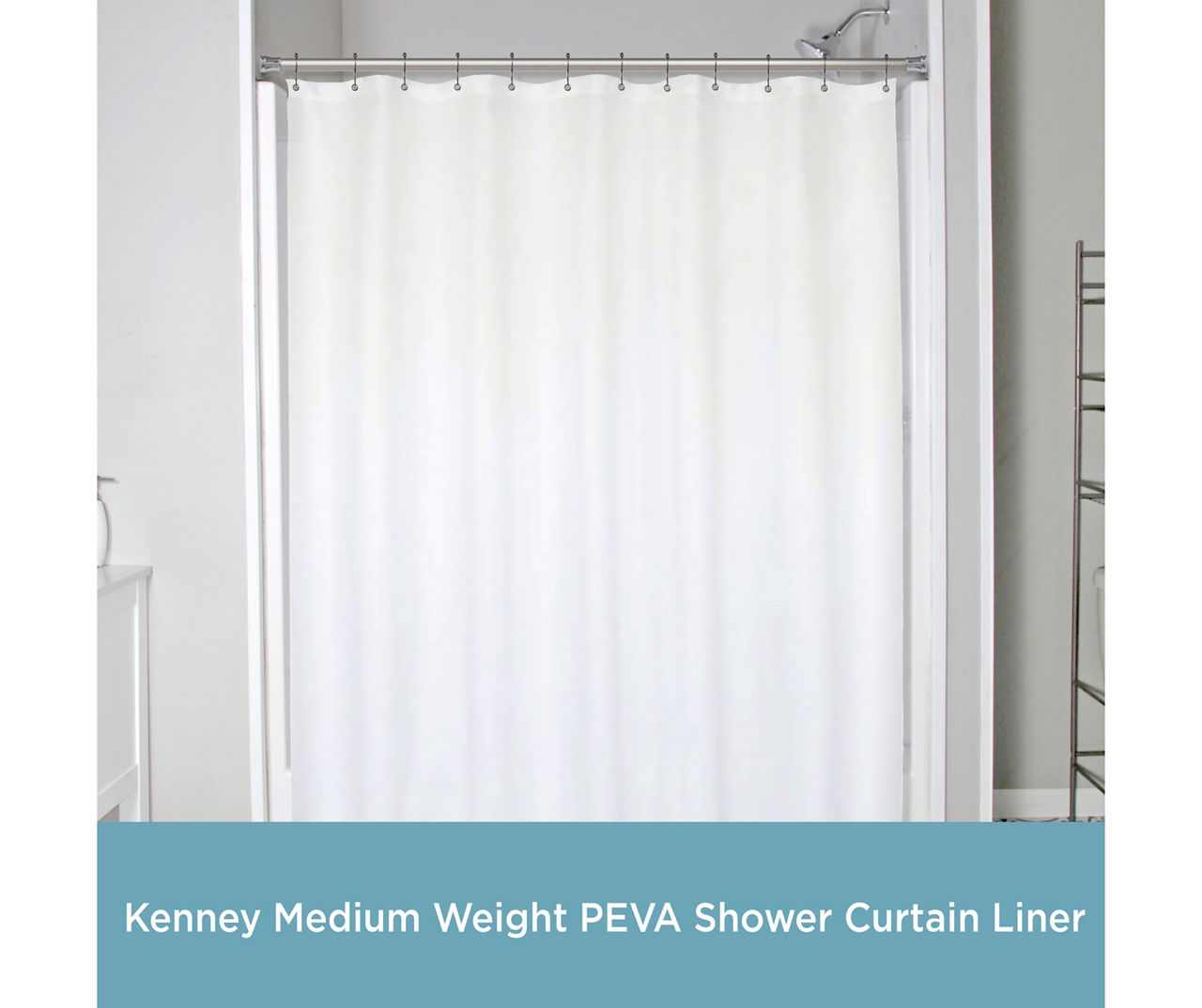 Kenney White Medium-Weight PEVA Shower Liner, 2-Pack | Big Lots