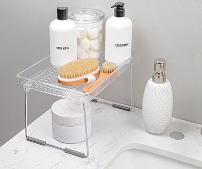 Storage Made Simple Clear Collapsible Stacking Countertop Shelf