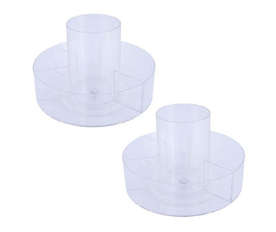 Storage Made Simple Clear 5-Compartment Rotating Lazy Susan Organizer, 2-Pack