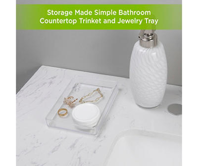Storage Made Simple Clear Countertop Trinket Tray