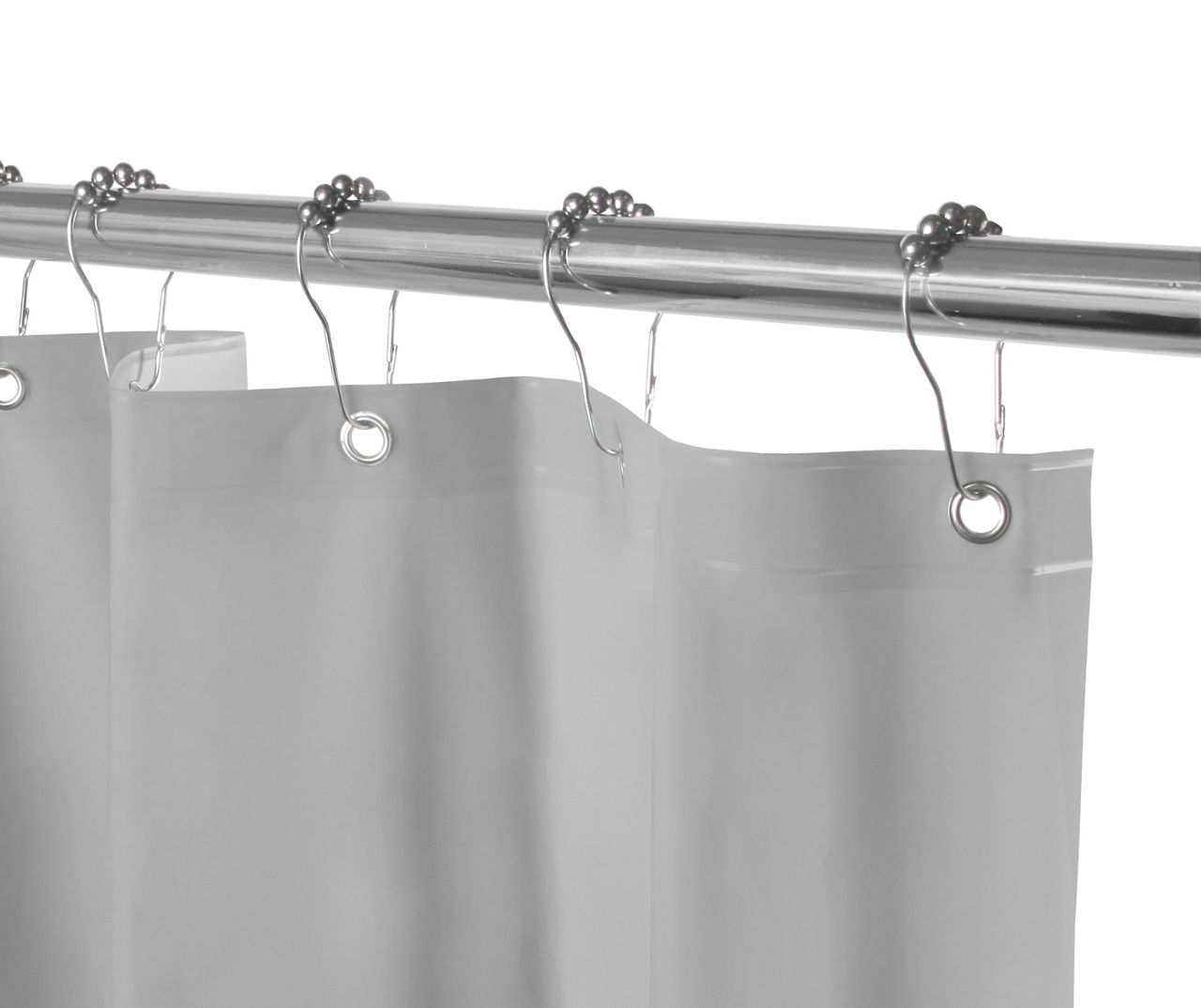 Gray Microban Medium-Weight PEVA Shower Liner, 2-Pack