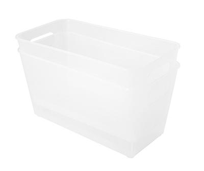 Storage Made Simple Clear Organizer Bin with Handles, 2-pack