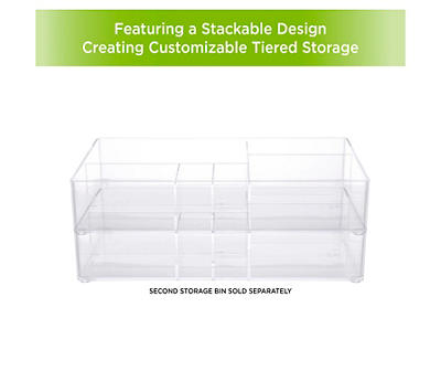 Storage Made Simple Clear 6-Compartment Drawer Organizer Tray