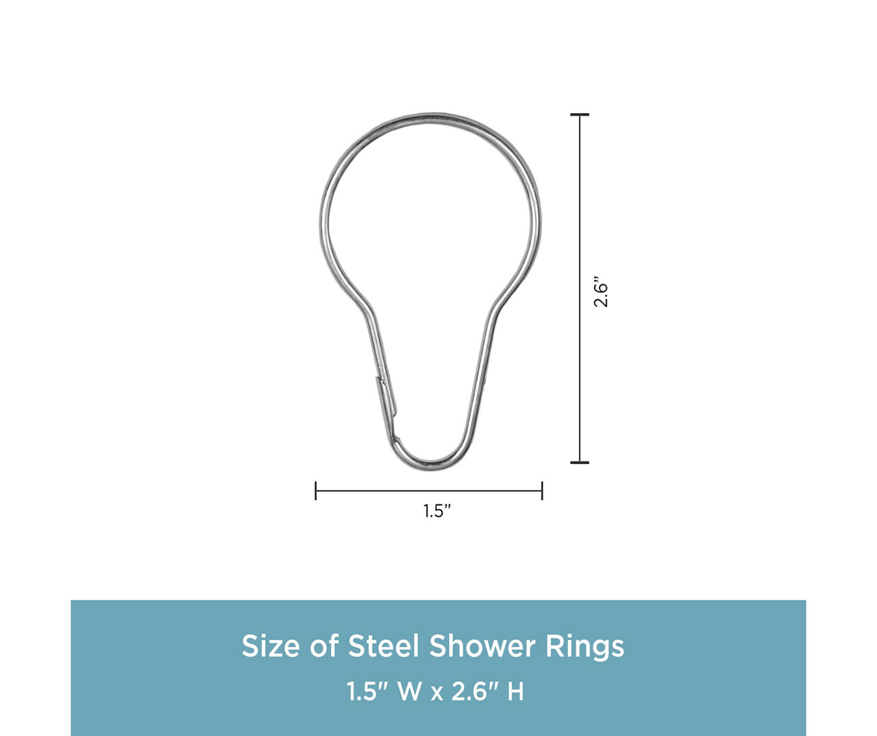 Kenney Duschvorhangring 12er Set - Metall Ringe Für Duschvorhang