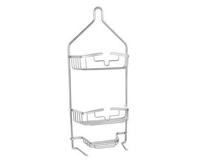 Matte Gray Aluminum 3-Tier Heavy-Duty Hanging Shower Caddy