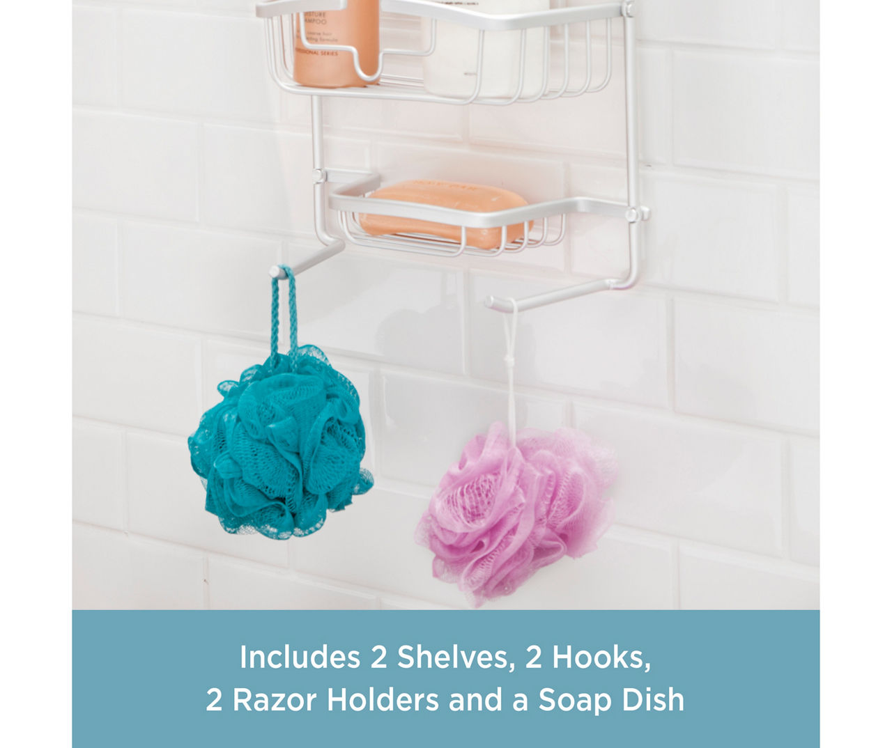 Hanging Shower Caddy with Soap Dish