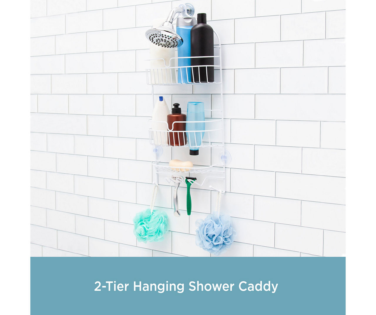 Corner Hanging 2 Tier Shower Caddy