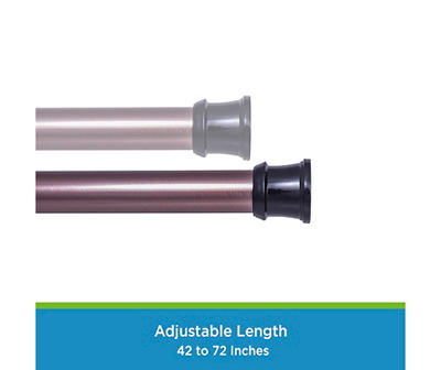 Matte Oil-Rubbed Bronze Twist & Fit Aluminum Adjustable Shower Curtain Rod