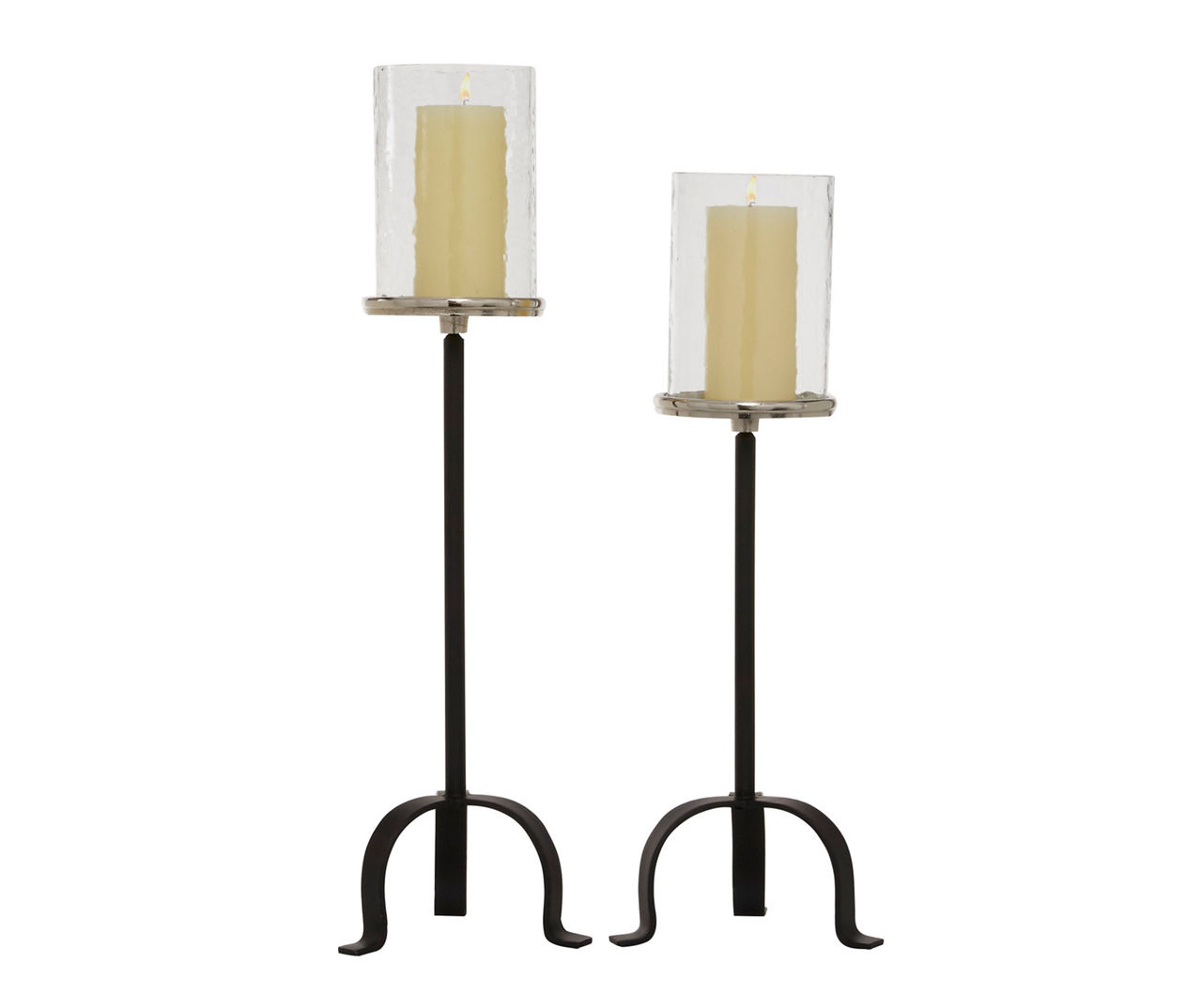 Black 2Piece Hurricane Candle Holder Set Big Lots