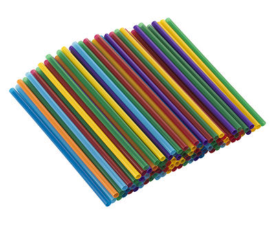 Multicolor Jumbo Drinking Straws, 100-Count