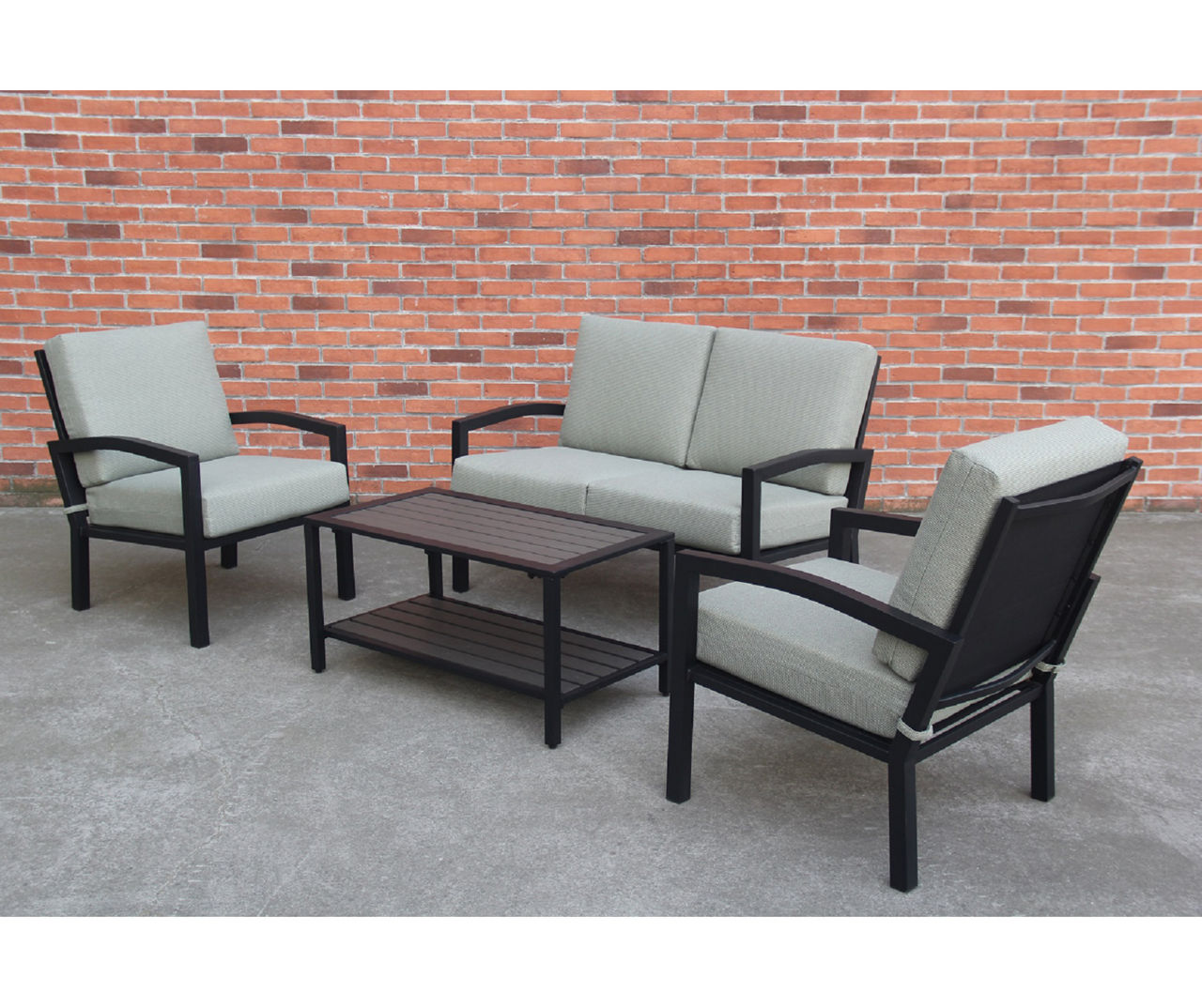 Real Living Quail Hollow 4Piece Cushioned Metal Patio Seating Set
