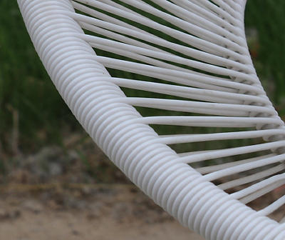 Coral Cables White All-Weather Wicker String Patio Stack Chair