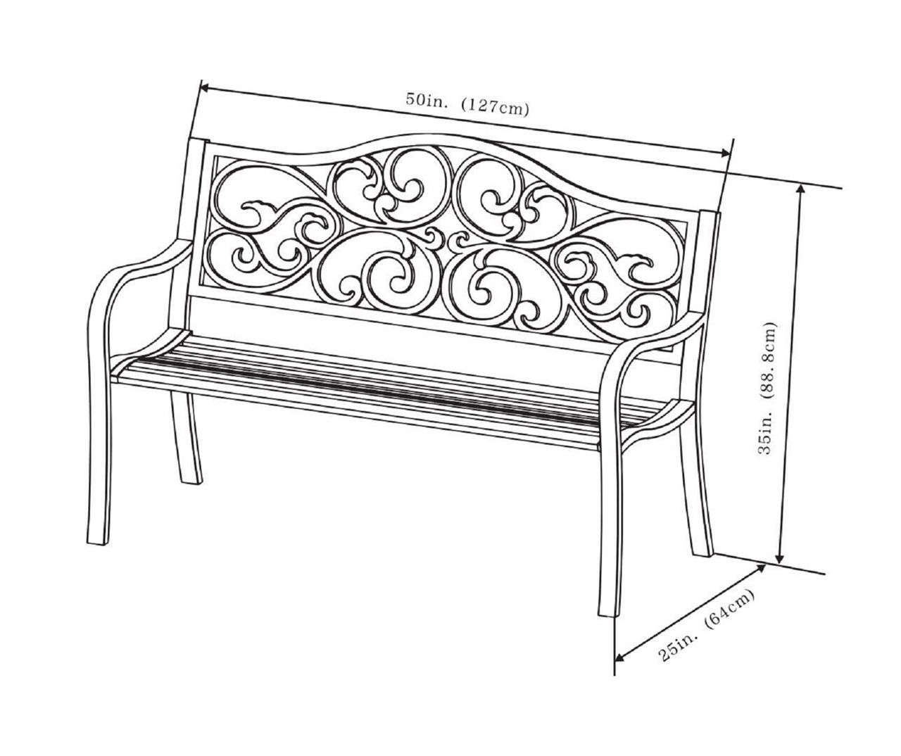 Real Living Scrollwork Cast Iron & Steel Park Bench | Big Lots