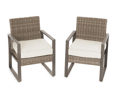 Crestfield All-Weather Wicker Cushioned Patio Dining Chairs, 2-Pack