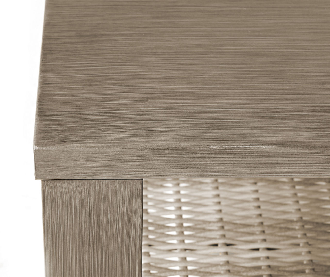 Crestfield Wood Look All-Weather Wicker & Steel Coffee Table