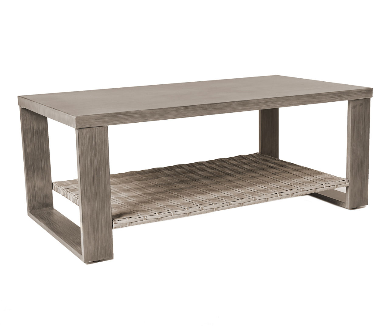 Crestfield Wood Look AllWeather Wicker & Steel Coffee Table Big Lots