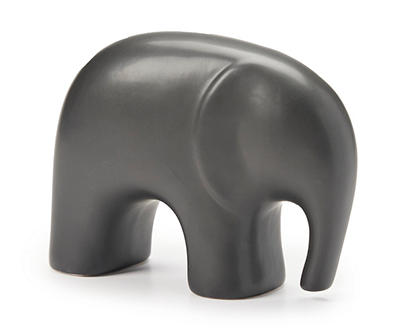 Black Ceramic Elephant Tabletop Figure