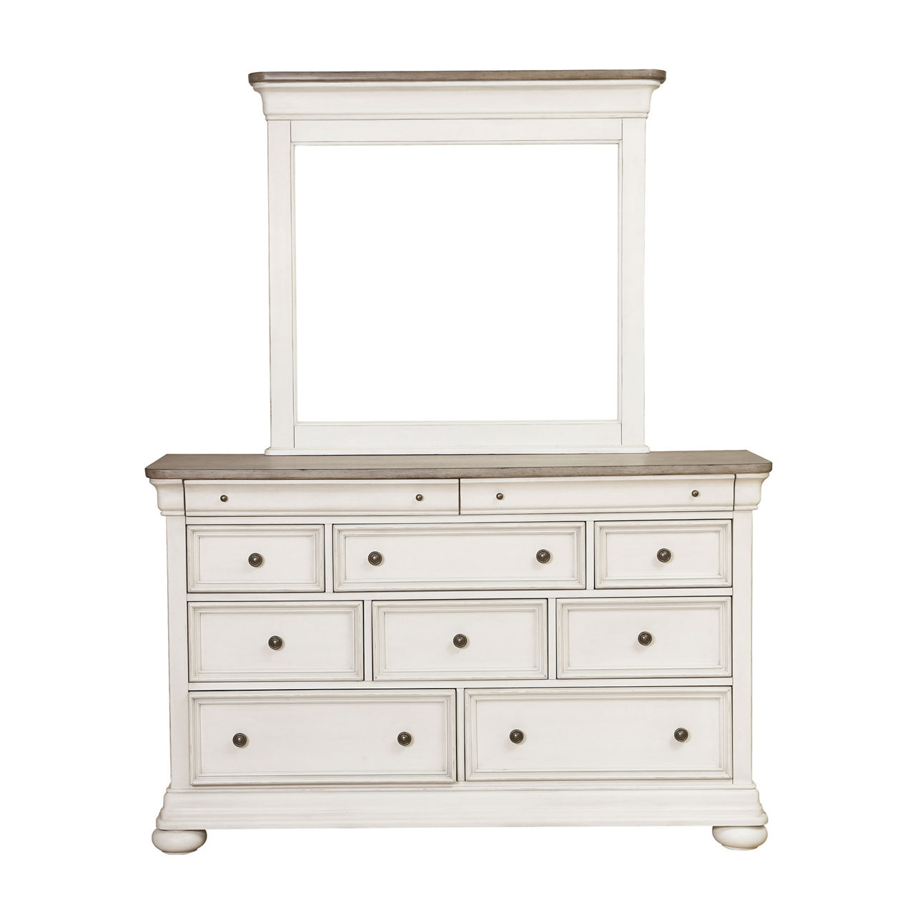 Louis Philippe Dresser & Mirror (Multiple Colors Available)