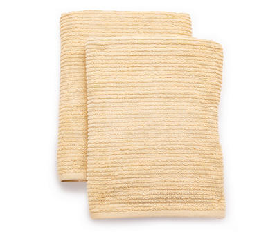 Semolina Yellow Textured-Stripe Bath Towel, 2-Pack