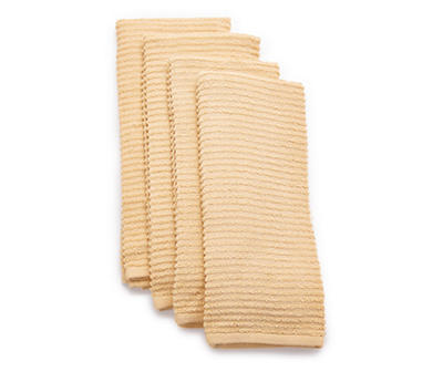 Semolina Yellow Textured-Stripe Hand Towel, 4-Pack