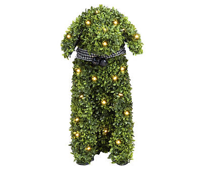 19" LED Sitting Dog Topiary