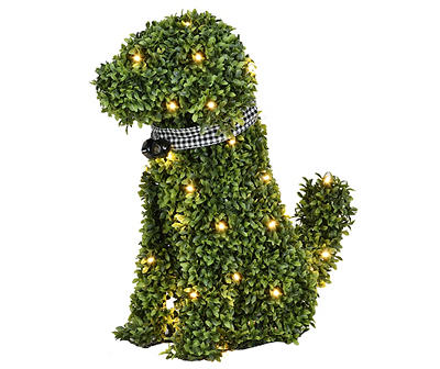 19" LED Sitting Dog Topiary