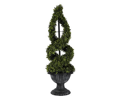 36" Double Spiral Topiary in Plastic Urn Pot