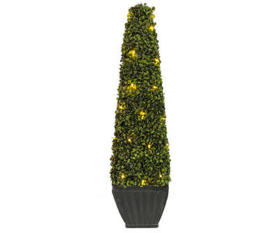 37" LED Cone Topiary in Black Pot