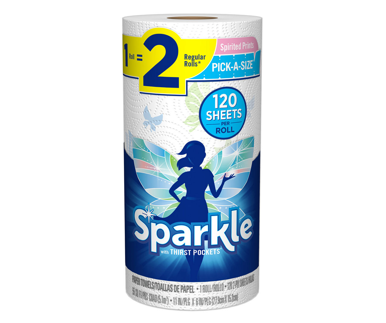  Sparkle Pick-A-Size Paper Towels, Spirited Prints, 6