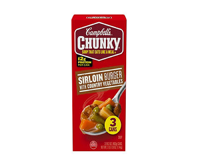Sirloin Burger with Country Vegetables Soup 16.3 Oz. Cans, 3-Pack