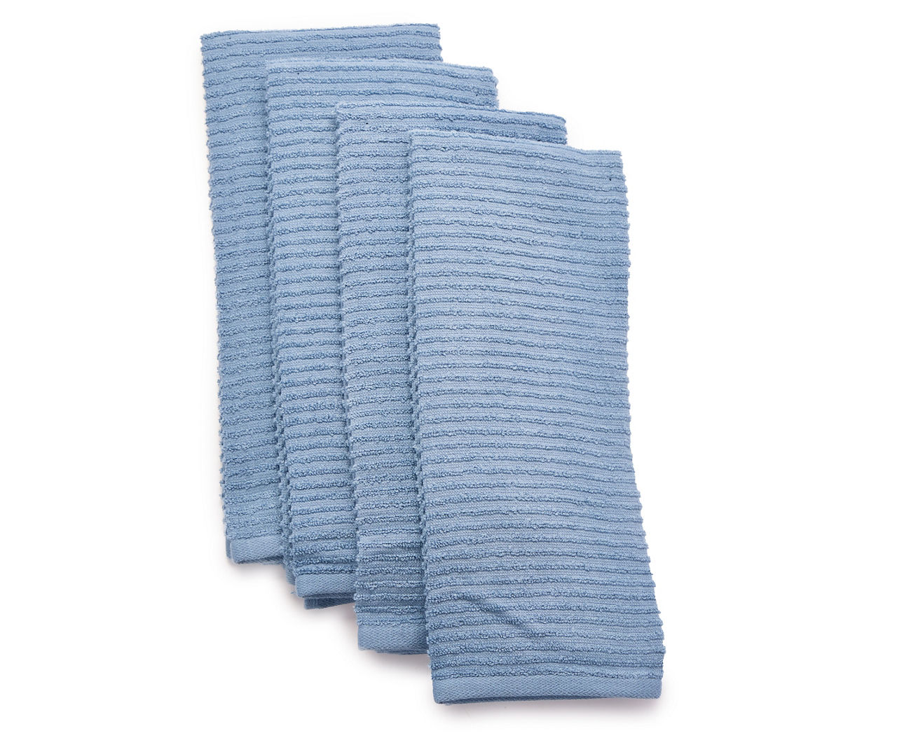 Windward Blue Textured-Stripe Hand Towel, 4-Pack