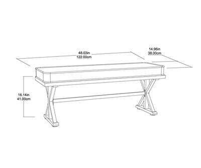 Pembroke Steel Cushioned Patio Dining Bench