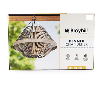Penner 4-Light All-Weather Wicker Battery-Operated Outdoor Chandelier with Remote