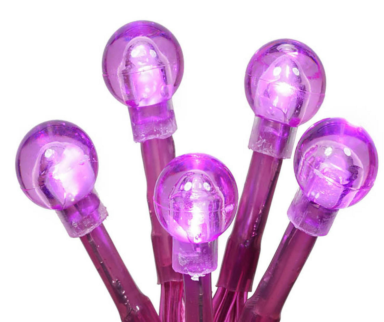 Battery-Operated 20 LED String Light Set - Pink/Clear Cord