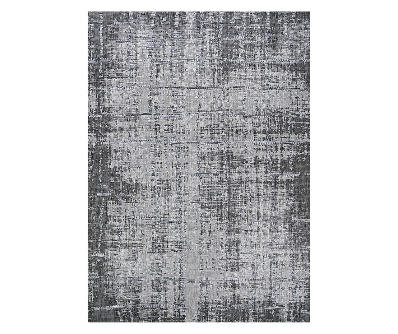 Tiverton Anthracite Light Gray Abstract Outdoor Area Rug, (6' x 9.5')