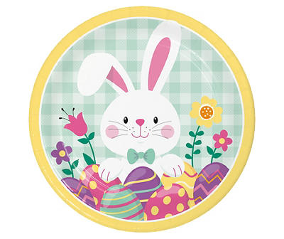 Bunny Plaid Paper Dinner Plates, 20-Count