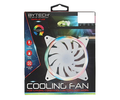 Bytech White LED Cooling Fan for Electronics