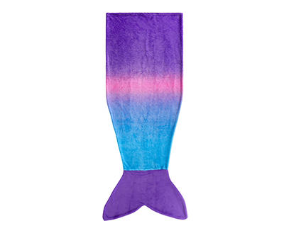 Purple & Blue Ombre Bubble Kids' Mermaid Tail Throw