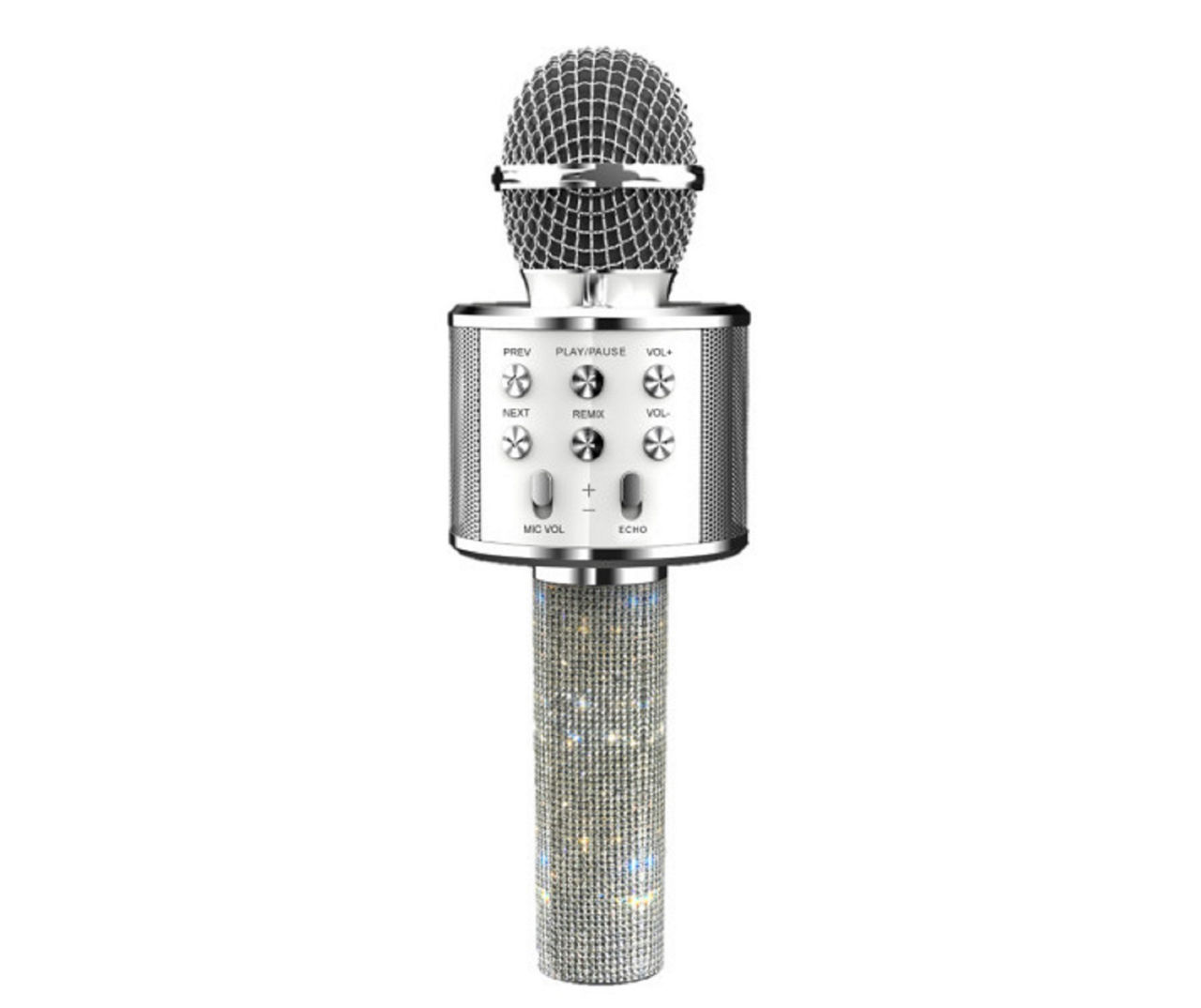 Art + Sound Silver Bling Glam Karaoke Mic With Speaker Big Lots
