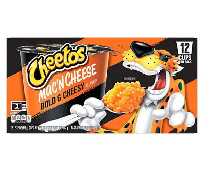 Cheetos Bold & Cheesy Mac'N Cheese Pasta Cups, 12-Pack