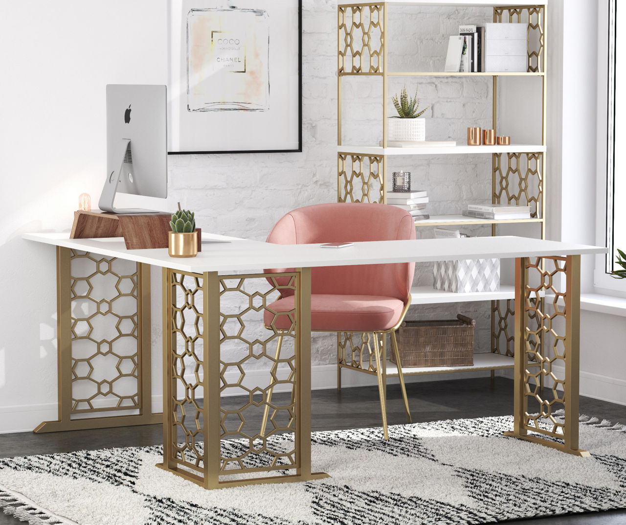 Marble desk store big lots