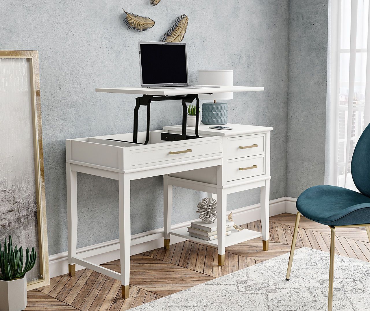 CosmoLiving Westerleigh White Lift Top Desk | Big Lots