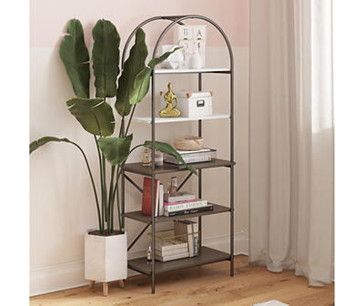 Vivinne Gray 5-Shelf Bookcase