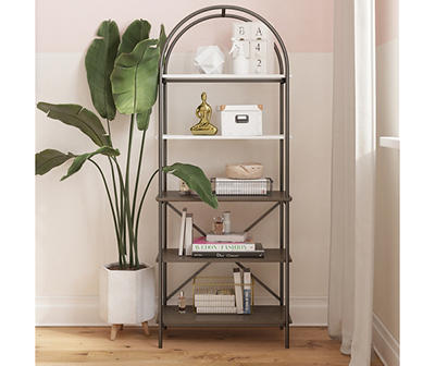 Vivinne Gray 5-Shelf Bookcase