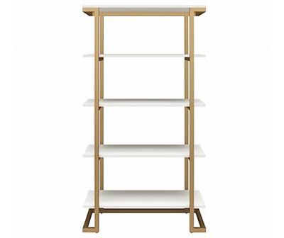 Camila White 5-Shelf Bookcase
